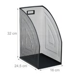 thumbnail of Relaxdays Stehsammler Metall, DIN A4, Stehordner breit, Mesh, Zeitschriftensammler Büro, HBT: 32 x 16 x 24,5 cm, schwarz