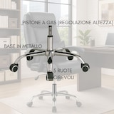 thumbnail of Sedia da Ufficio Poltrona Ergonomica Girevole con Braccioli Poggiatesta e Cuscino Presidenziale Direzionale Imbottita Altezza Regolabile - Nero