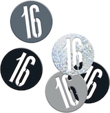 thumbnail of Konfetti schwarz & silber Zahl 16