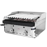 thumbnail of MBH - Professioneller Gas Lavasteingrill, 60 cm, aus rostfreiem Stahl und baskischer Grill für Restaurant, Catering.