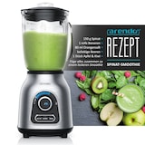 thumbnail of Arendo Standmixer Edelstahl, 1400 Watt, Glas Smoothie Mixer / Maker Ice Crush Funktion Milchshaker, 1,75 Liter Glasbehälter, Silber/Schwarz