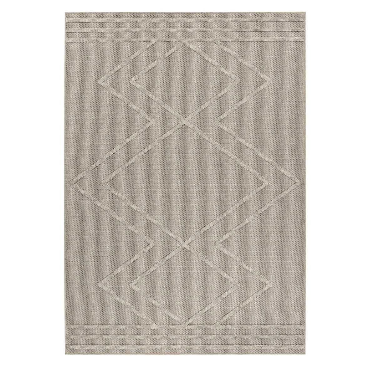 Küchenteppich Bohemian Robust Waschbar Strapazierfähig Terrasse Garten Beige 200x290 cm OEKO-TEX Gekettelt – CORTINA von Kadima Design