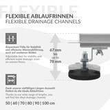 thumbnail of LuxeBath Duschrinne 90 cm 2-in-1 befliesbar Silber – Edelstahl-Bodenablauf extra flach, Komplettset mit Siphon, Geruchsstop & Haarsieb,