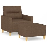 thumbnail of vidaXL Sessel mit Hocker Braun 60 cm Stoff