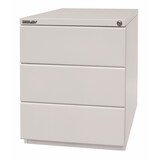 thumbnail of BISLEY OBA Rollcontainer mit 3 Schüben aus Metall abschließbar in lichtgrau - Bürocontainer mit Schloss für DIN A4 Dokumente, Kleinteile &