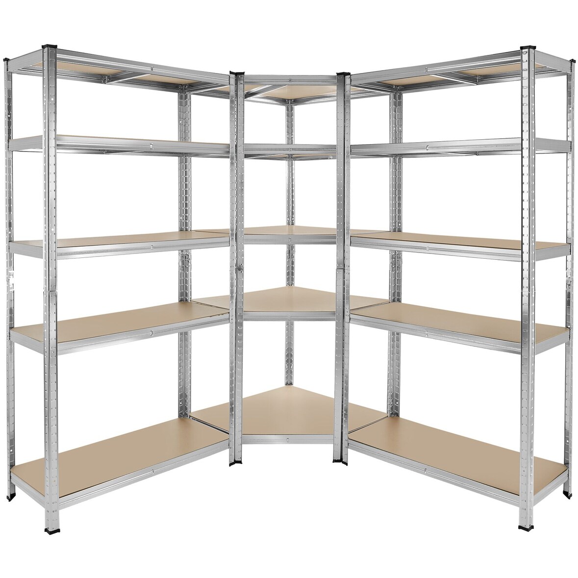 Schwerlastregalsystem Gustav, 3-teilig, 15 Böden, 2625 kgsilber
