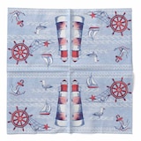 thumbnail of Sovie HORECA Serviette Meeresbrise in Blau aus Tissue 33 x 33 cm, 100 Stück - Maritim