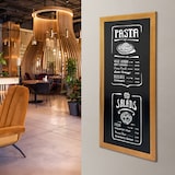 thumbnail of Securit® Wandtafel "Long" – Teak lackiertes Holz – Montageset inklusive – 56x120cm