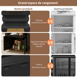 thumbnail of Esstisch Ausziehtisch Schwarz 76x140x80 cm mit Stauraum, Schubladen und Schrank, aus MDF mit Metallgriffen, platzsparend und flexibel erweiterbar