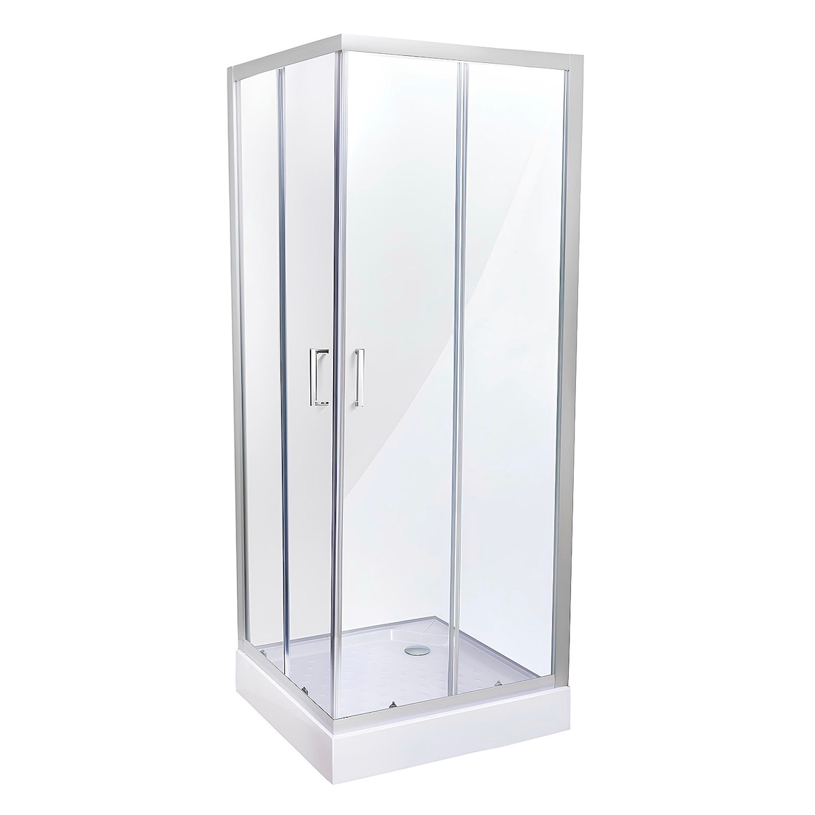 Belvit Duschkabine Eckdusche mit Schiebetüren und Duschwanne 100x100x200cm