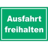 thumbnail of Ausfahrt freihalten Schild grün-weiß A4 (210x297mm)