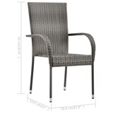 thumbnail of Juego de comedor para jardín 3 piezas gris