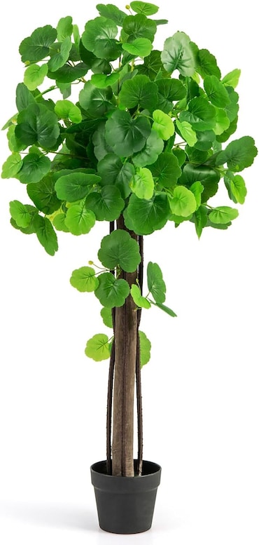 COSTWAY Planta Artificial 110 cm, Árbol de Manzano Ornamental Artificial, Árbol Artificial con Maceta, Plantas Verdes con Hojas Realistas
