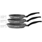thumbnail of STONELINE® Pfannen-Set, 3-teilig, 16/20/24 cm, Induktion und backofengeeignet, Antihaftbeschichtung