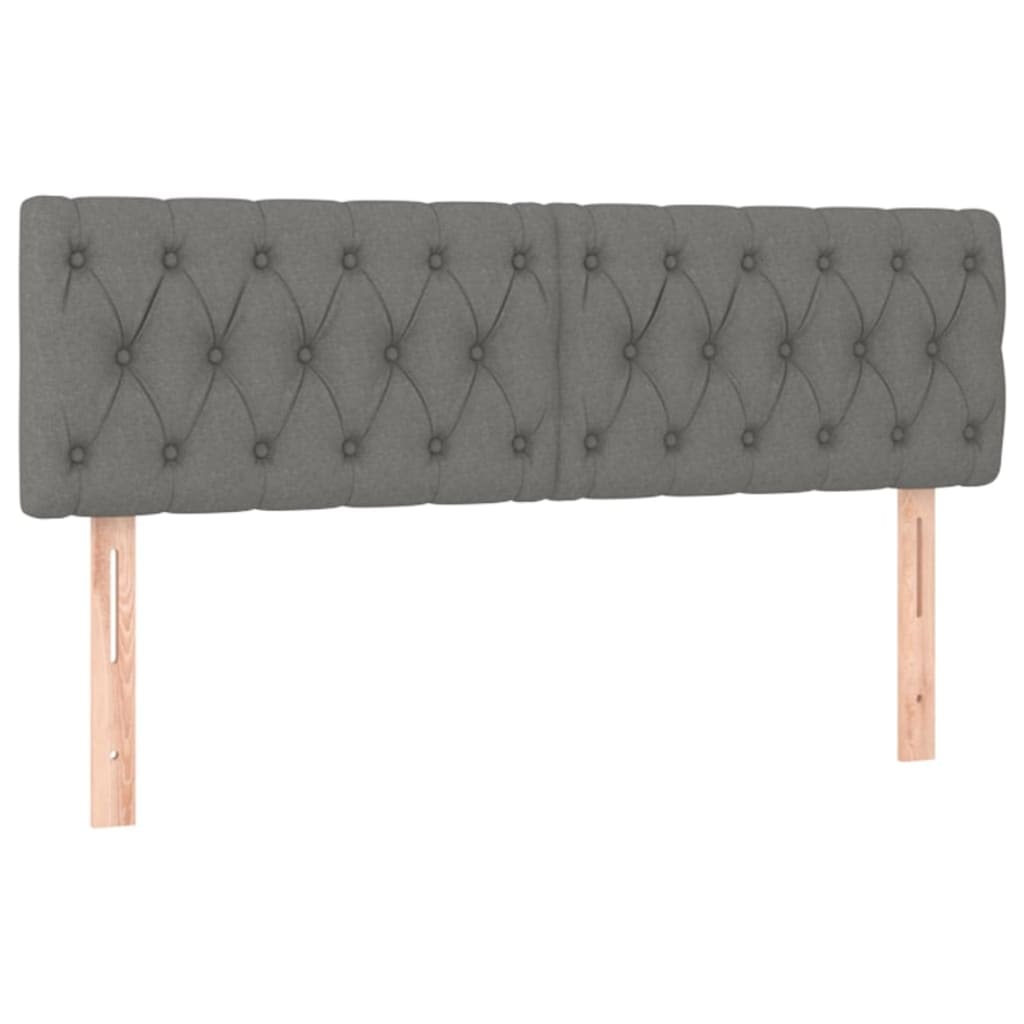 vidaXL Kopfteile 2 Stk. Dunkelgrau 72x7x78/88 cm Stoff