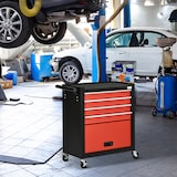 thumbnail of DURHAND carro de herramientas taller móvil con ruedas 4 cajones compartimento de almacenamiento y asa lateral carga 130 kg para garaje 69x33x75 cm