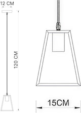 thumbnail of Hängelampe LED mit Kabel – Deckenleuchte mit schwarzer Metall-Lampenfassung und Beiger Lampenschirm aus Holz