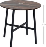 thumbnail of Esstisch rund Braun 80x80x76  für 4 Personen, Metallgestell mit Holzwerkstoffplatte, industrieller Look, rutschfeste Fußpolster