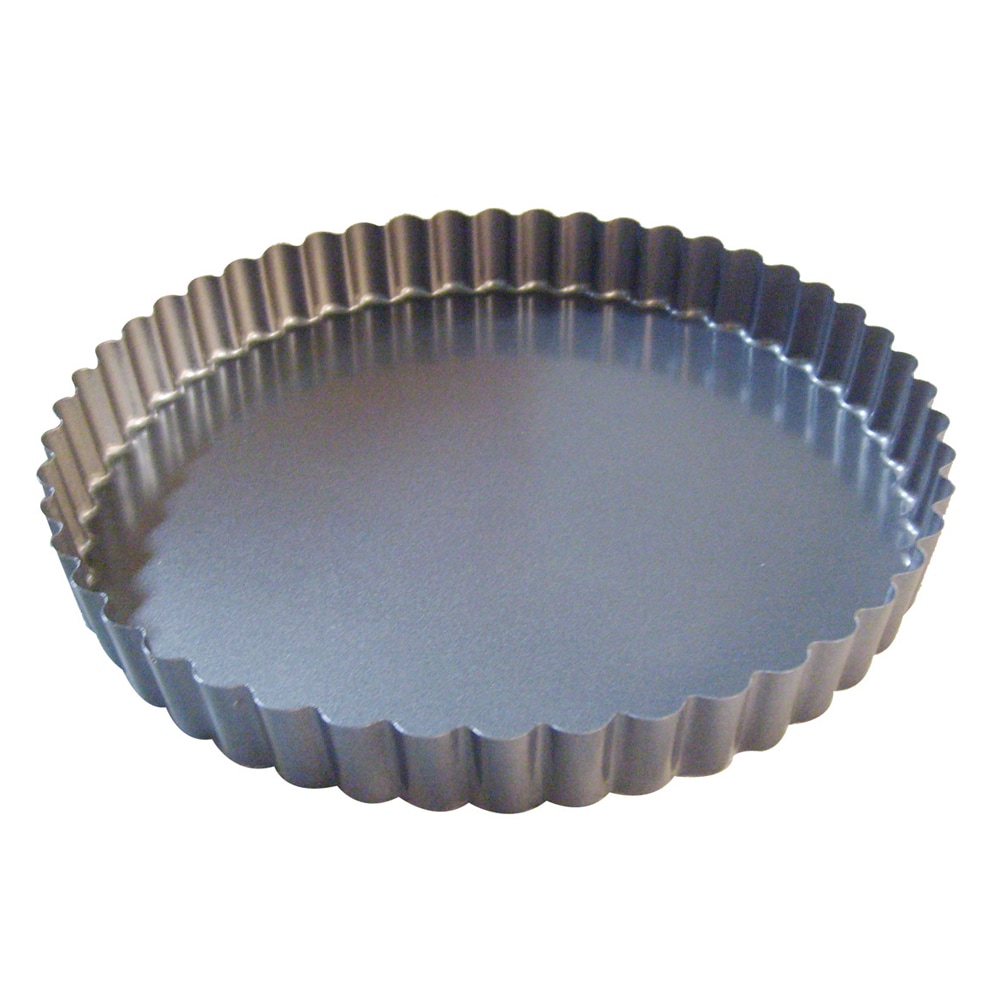 DE BUYER Tarteform 24 cm antihaftbeschichtet mit festem Boden Grau Rund Stahl