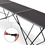 thumbnail of Tapeziertisch, klappbar, 1-teilig, Alu, 300 x 60 x 77 cm, Zentimeter-Skala bis 290 cm, multifunktionaler, klappbar, bis 30 kg belastbar, Raburg Stan