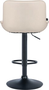 thumbnail of DELUKE® Barhocker TAMPA - Creme, Kunstleder, Schwarz | Barhocker mit Lehne Barstuhl Tresenhocker Tresenstuhl Kneipenhocker Kneipenstuhl