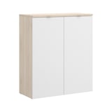 thumbnail of Dmora Mehrzweckschrank Gaviola, niedriger Multifunktionsschrank, Schrank mit 2 Türen, 79 x 40 x 96 cm, Weiß und Eiche