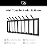 thumbnail of TOJ Living Wandkapstok – 16 haken – 90 cm – RVS – Mat zwart – Muurkapstok