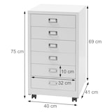 thumbnail of Contenitore per rotoli HWC-L49, armadietto a cassetti in acciaio per archiviazione, metallo 75x40x41cm 6 cassetti ~ grigio scuro