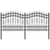 thumbnail of vidaXL Gartenzaun mit Speerspitze Schwarz 240 x 100 cm Pulverbeschichteter Stahl