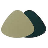 thumbnail of Stil Casa, ensemble de 12 sets de table bicolores, polyuréthane laminé cousu, 27xh. 24 cm, finition dollar couleur moutarde/vert.