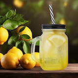 thumbnail of Relaxdays Trinkgläser mit Deckel und Strohhalm, 12er Set, 400 ml, Frosted-Optik, Sommergläser mit Henkel, bunt/schwarz