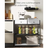 thumbnail of Helloshop26 - Mesa de apoio estreita para hall de entrada com 2 gavetas de tecido mesa de apoio/lateral de 3 níveis 24 x 76 x 80 cm 12_0008000