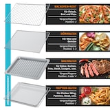 thumbnail of Arendo Heißluftfritteuse 1800 Watt, Minibackofen, Airfryer, 25L, Edelstahl, Pizzaofen, 4 Ebenen, Mini Backofen mit Umluft, Timer, 12 Programme