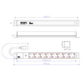 thumbnail of Bachmann 19"-Steckdosenleiste ALU, 8-fach, für USV, 2,0m, ohne Schalter