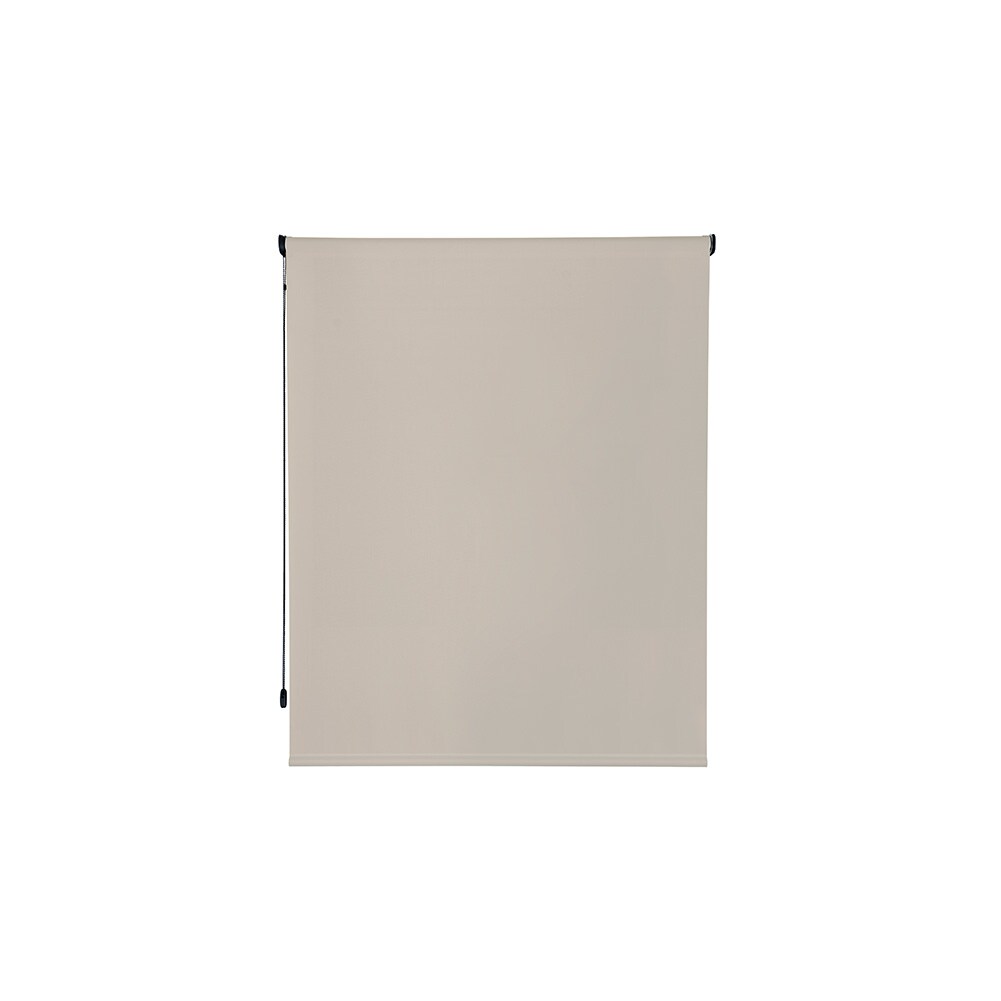 Rocada cortina enrollable 200cm largo x 240cm alto  - cortina color blanco lino con mecánico negro