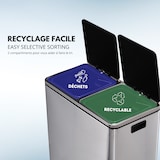 thumbnail of Kitchen Move Poubelle De Cuisine A Pédale Tri Sélectif - Acier 60l (30+30) Major