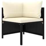thumbnail of 7-delige tuin loungeset met kussens poly rotan zwart
