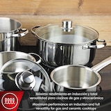 thumbnail of Magefesa Dux - Batería de Cocina, 7 Piezas, Fabricada en Acero Inoxidable 18/10, Compatible con Todo Tipo de Fuego, Inducción, Apta Lavavajillas