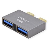 thumbnail of ROLINE USB 3.2 Gen 2 Adapter, 2x USB Typ C - 2x Typ A, ST/BU, silberfarben
