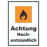 thumbnail of Aufkleber Gefahrensymbol Hochentzündlich Flamme A8 (52x74mm)