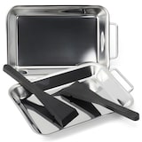 thumbnail of 2er Set Edelstahl Grillpfannen ideal für Gemüse Fleisch Fisch Grillgut