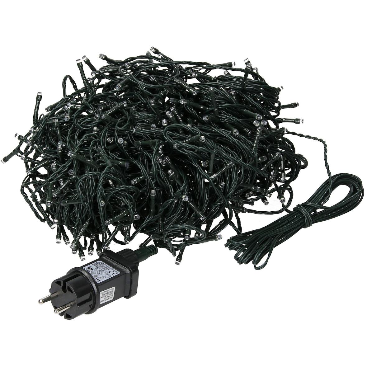 ECD Germany LED Lichterkette 36 m 480 LEDs Warmweiß IP44 Innen/Außen Weihnachtsbaum Beleuchtung Lichterkette Grün Kabel