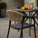 thumbnail of Lot de 6 chaises en polypropylène avec tissage en corde, élégantes, résistantes, empilables, pour jardin, balcon, bar, restaurants-JOLANDA-Noir