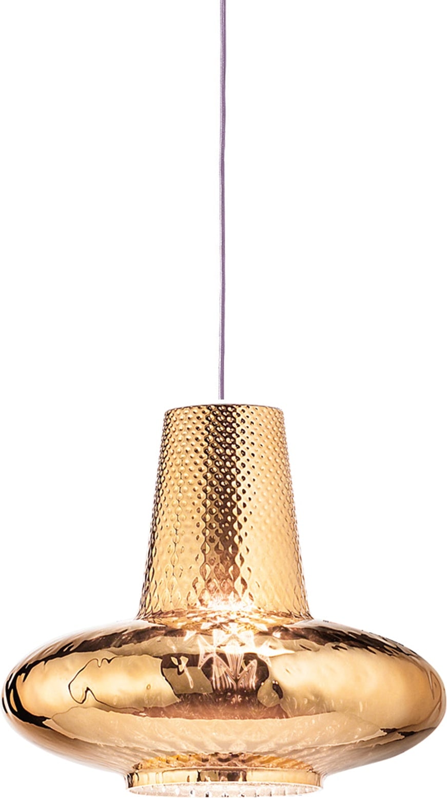 Giulietta hängeleuchte ø 320 x 3150 mm. 1 x e27 70 w hs-ip20-v. grau, glas. antikgold.