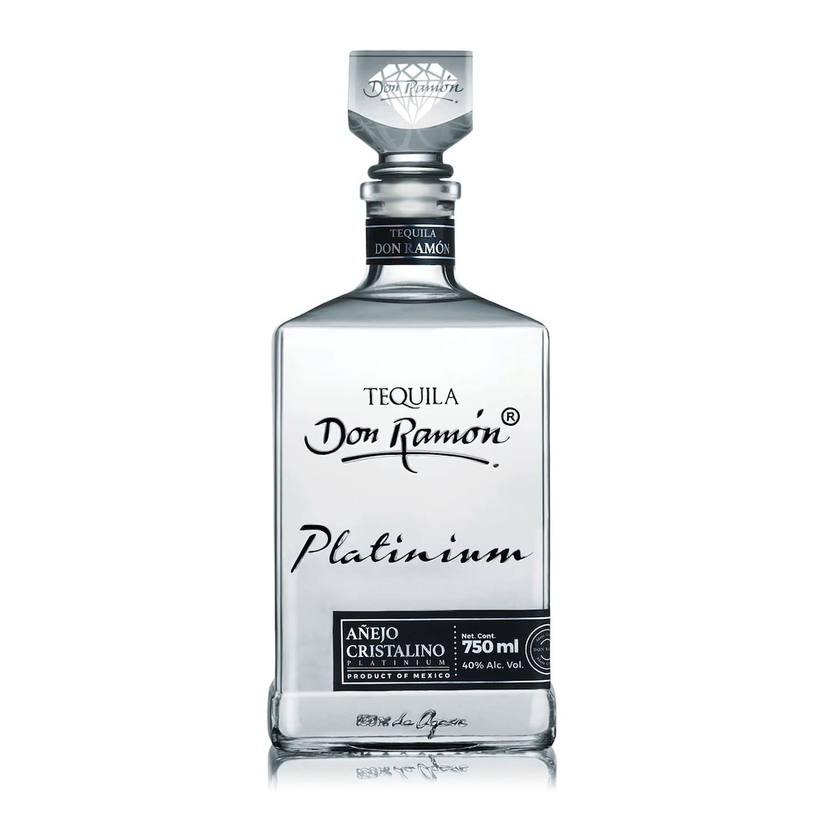 Don Ramón Platinum Añejo Cristalino 100% Agave 35% Vol. 0,7l en boîte cadeau