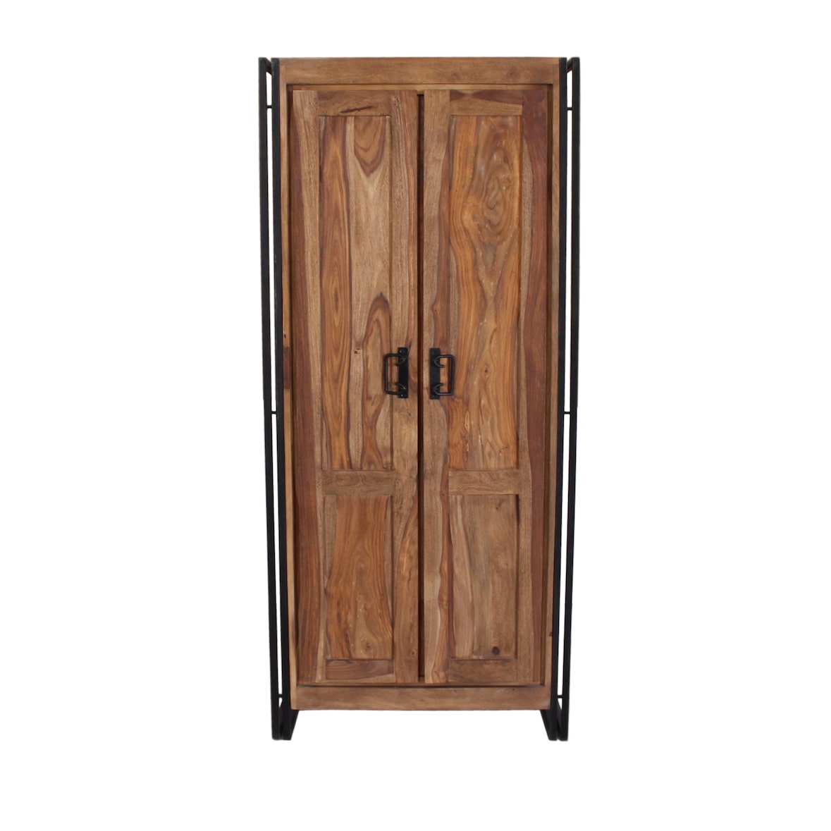 SIT Möbel Halkast acacia | L 80 x B 45 x H 180 cm | naturel / antiek zwart | 09264-01 | Serie PANAMA