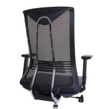 thumbnail of Silla de oficina HWC-J53, silla giratoria silla de escritorio, ergonómica imitación cuero ~ azul-gris