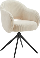 thumbnail of Möbilia Armlehnstuhl | mit 360° Drehfunktion | Cord-Optik | Gestell Metall | B 58 x T 60 x H 84 cm | beige – schwarz | 15020018 | Serie STUHL