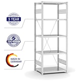 thumbnail of PROREGAL Fachbodenregal Stecksystem | Grundregal | HxBxT 200x75x50cm | 5 Ebenen | Fachlast 140 kg | Einseitig nutzbar | Lichtgrau