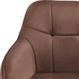 thumbnail of tectake Chaise rembourrée en velours matelassé avec dossier continu brun/noir - 405724